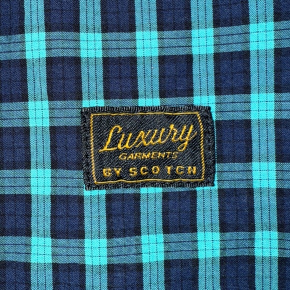 Scotch & Soda Luxury Garment Men’s Plaid Button Down Shirt Size M - Teal & Navy - Picture 10 of 13